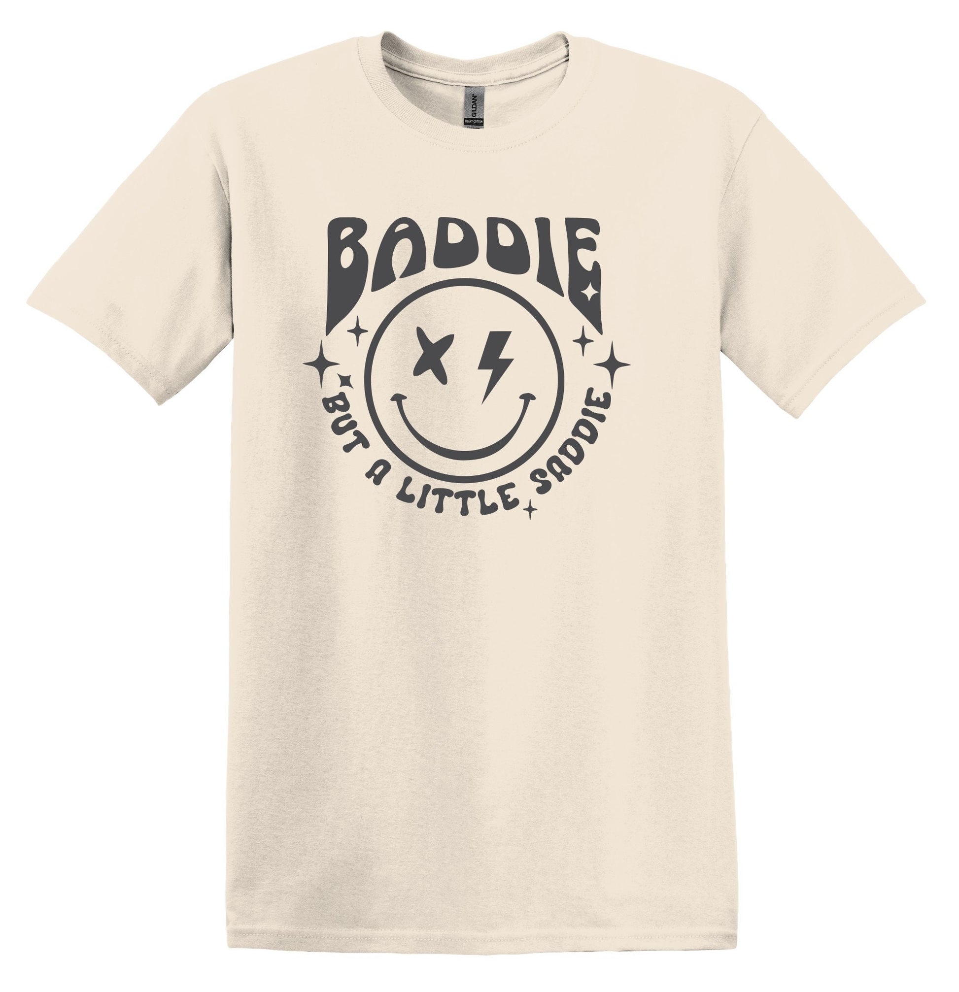 Baddie but a Little Saddie T-shirt Graphic Shirt Funny Adult TShirt Vintage Funny TShirt Nostalgia T-Shirt Relaxed Cotton Tee T-Shirt