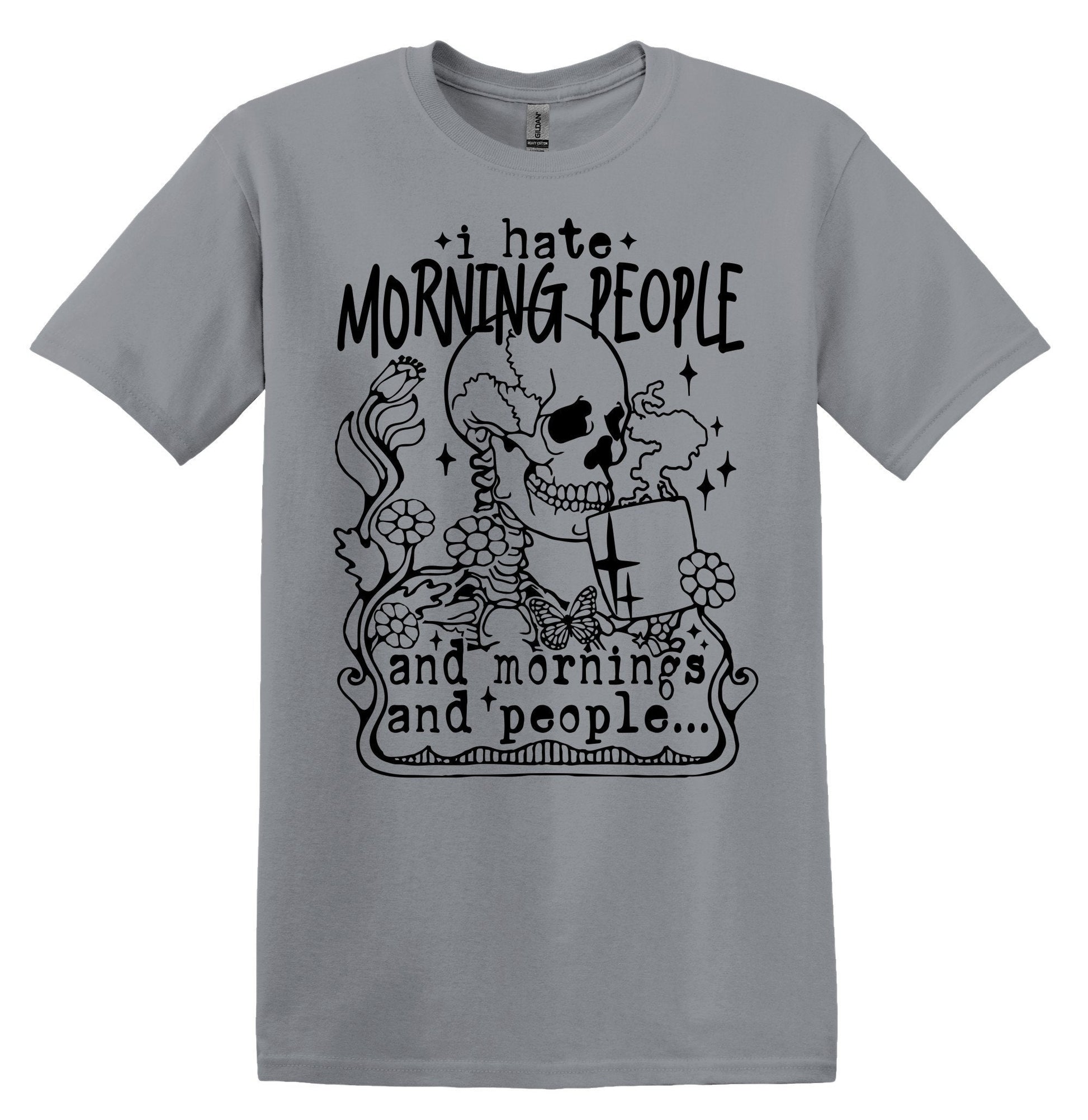 I Hate Morning People T-shirt Graphic Shirt Funny Adult TShirt Vintage Funny TShirt Nostalgia T-Shirt Relaxed Cotton Tee T-Shirt