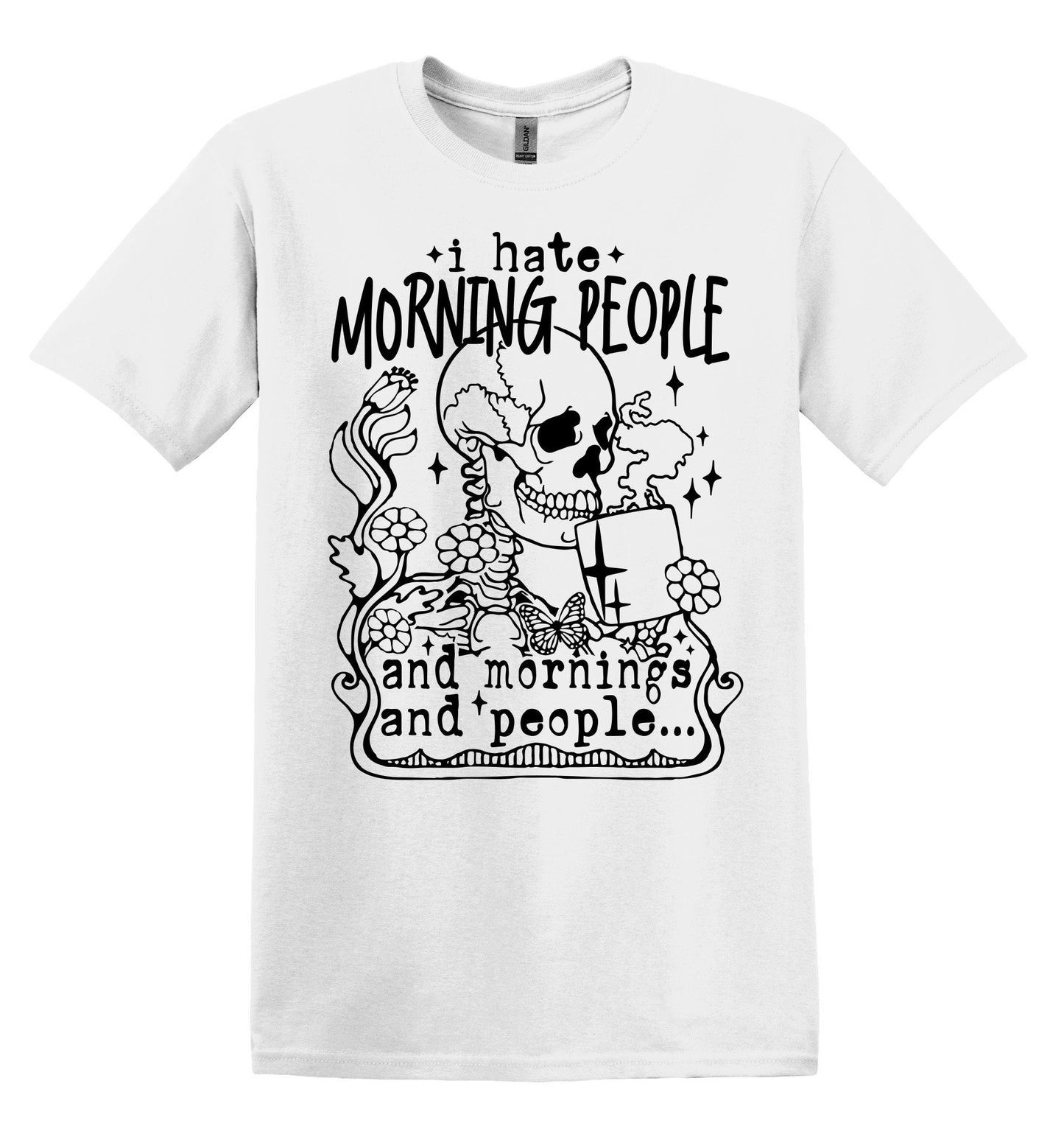 I Hate Morning People T-shirt Graphic Shirt Funny Adult TShirt Vintage Funny TShirt Nostalgia T-Shirt Relaxed Cotton Tee T-Shirt