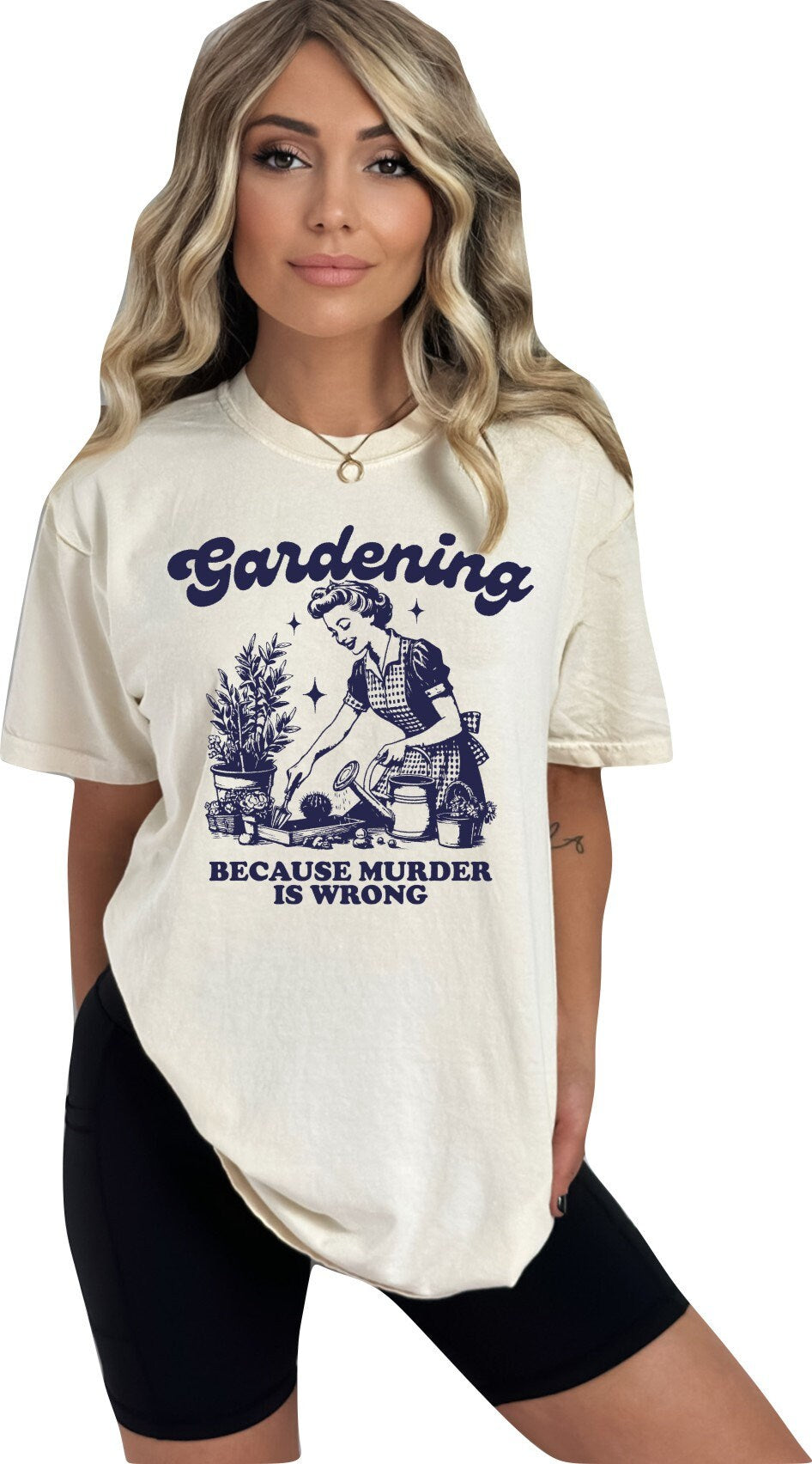 Gardening Because Murder Is Wrong Shirt Funny Gardening Sweatshirt, Gardening TShirt Gift for Plant Lover Gardeners Gift For Mom Plants