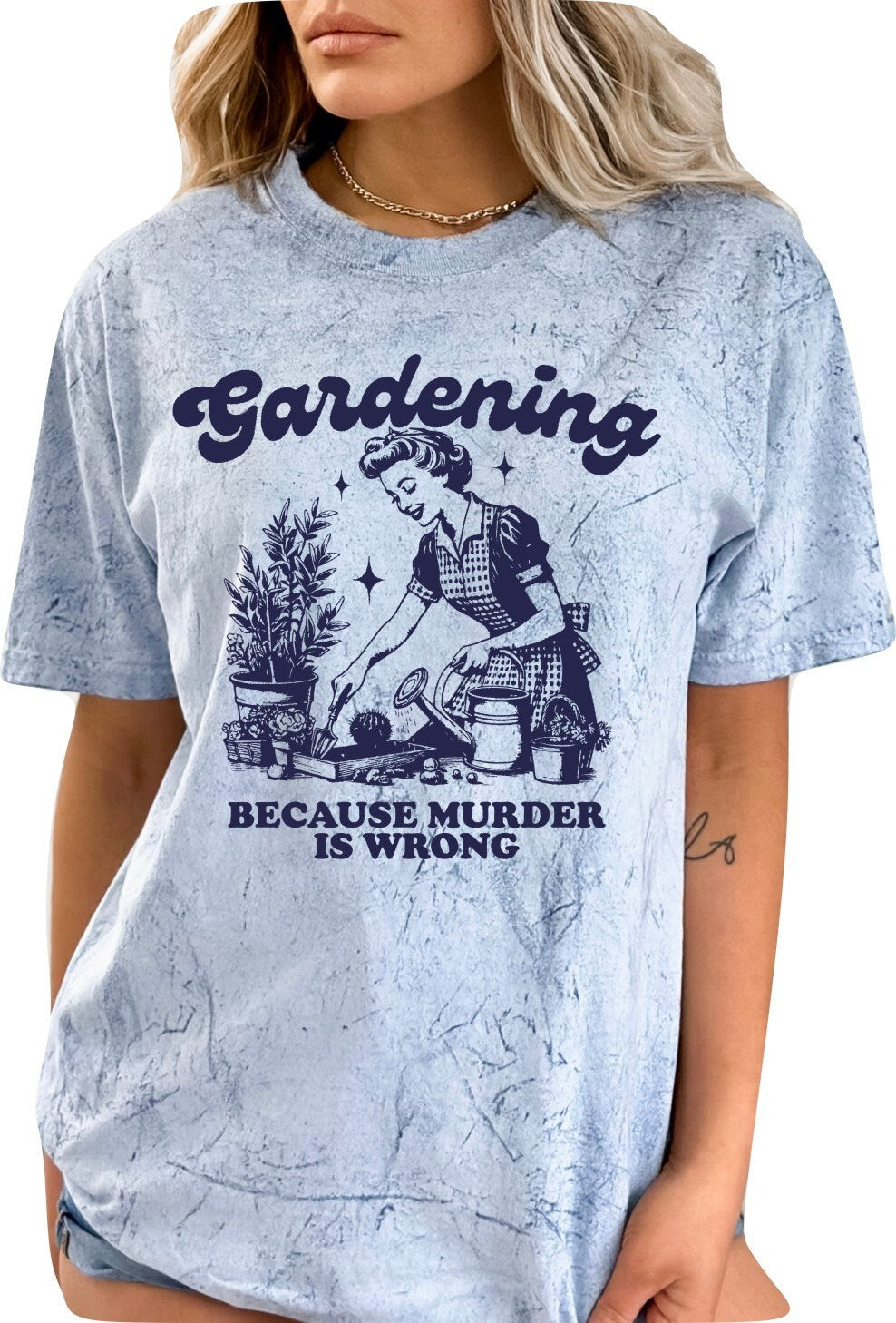 Gardening Because Murder Is Wrong Shirt Funny Gardening Sweatshirt, Gardening TShirt Gift for Plant Lover Gardeners Gift For Mom Plants