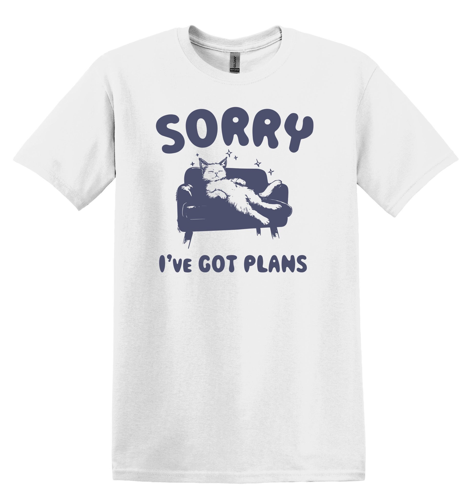 Sorry I've Got Plans Cat T-shirt Graphic Shirt Funny Adult TShirt Vintage Funny TShirt Nostalgia T-Shirt Relaxed Cotton Shirt