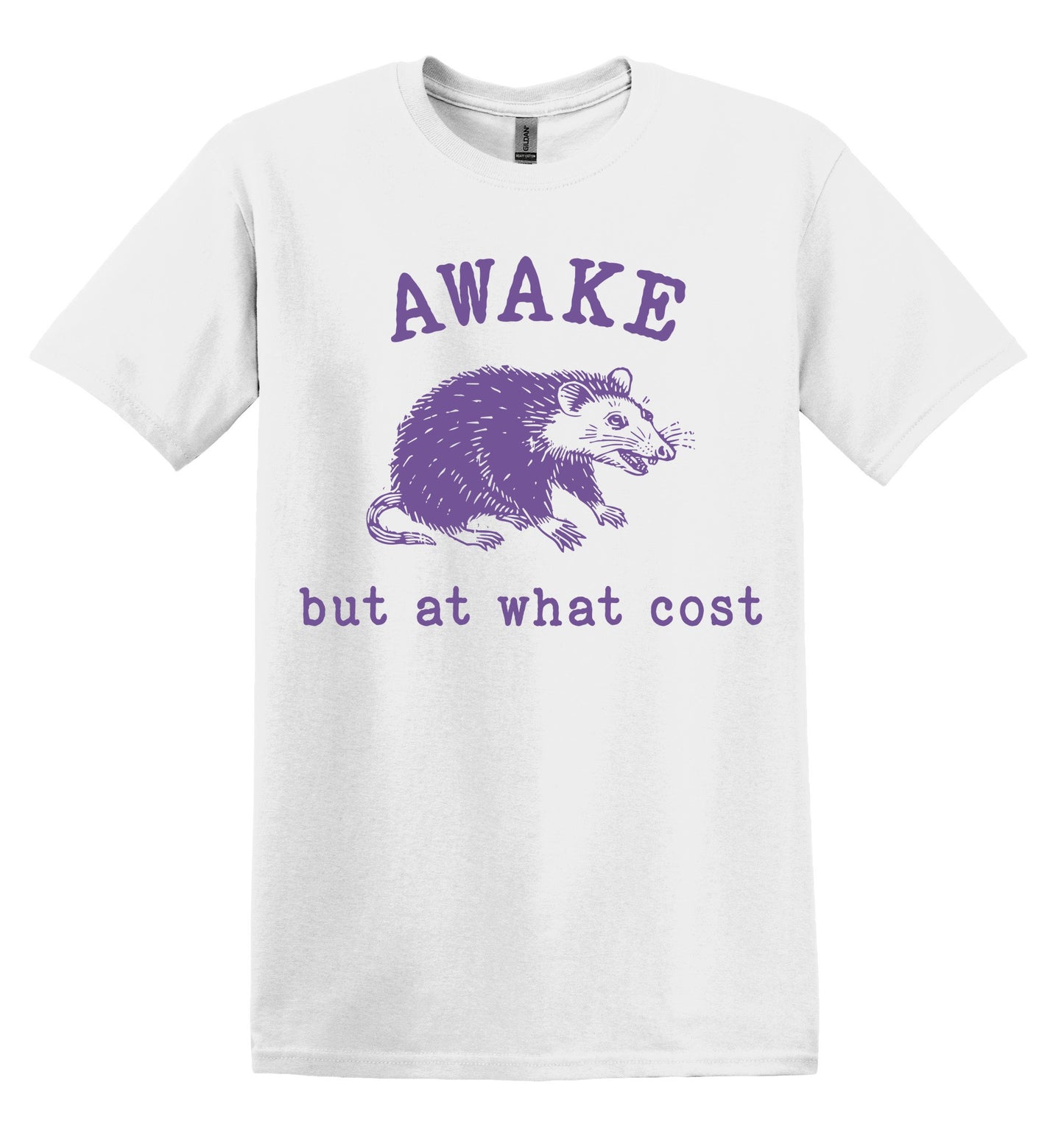 Awake But at What Cost Opossum Shirt Graphic Shirt Funny Shirt Vintage Funny TShirt Nostalgia T-Shirt Relaxed Cotton Shirt