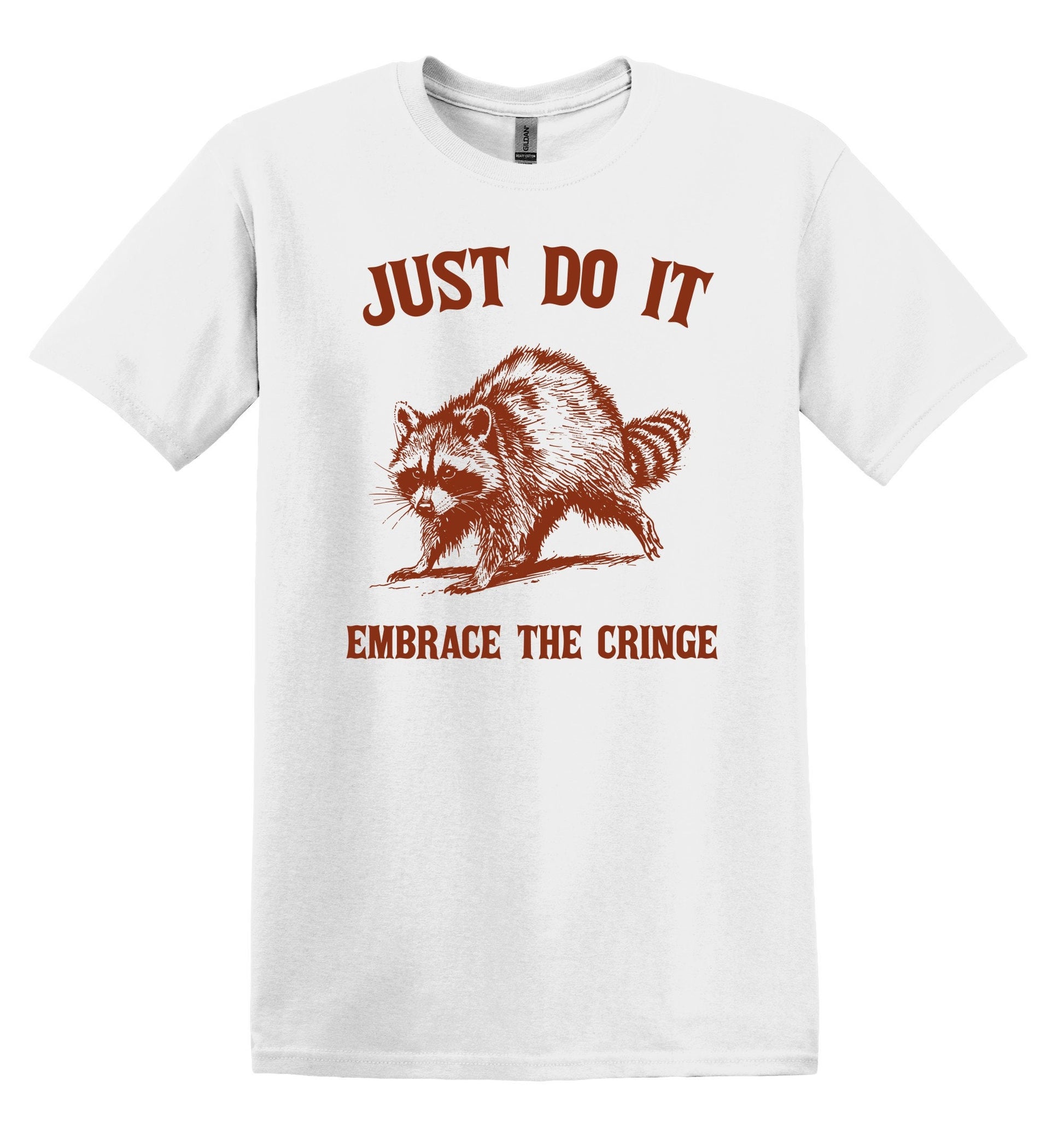 Embrace the Cringe Raccoon Shirt Graphic Shirt Funny Shirt Vintage Funny TShirt Nostalgia Shirt Relaxed Shirt Minimalist Gag Shirt