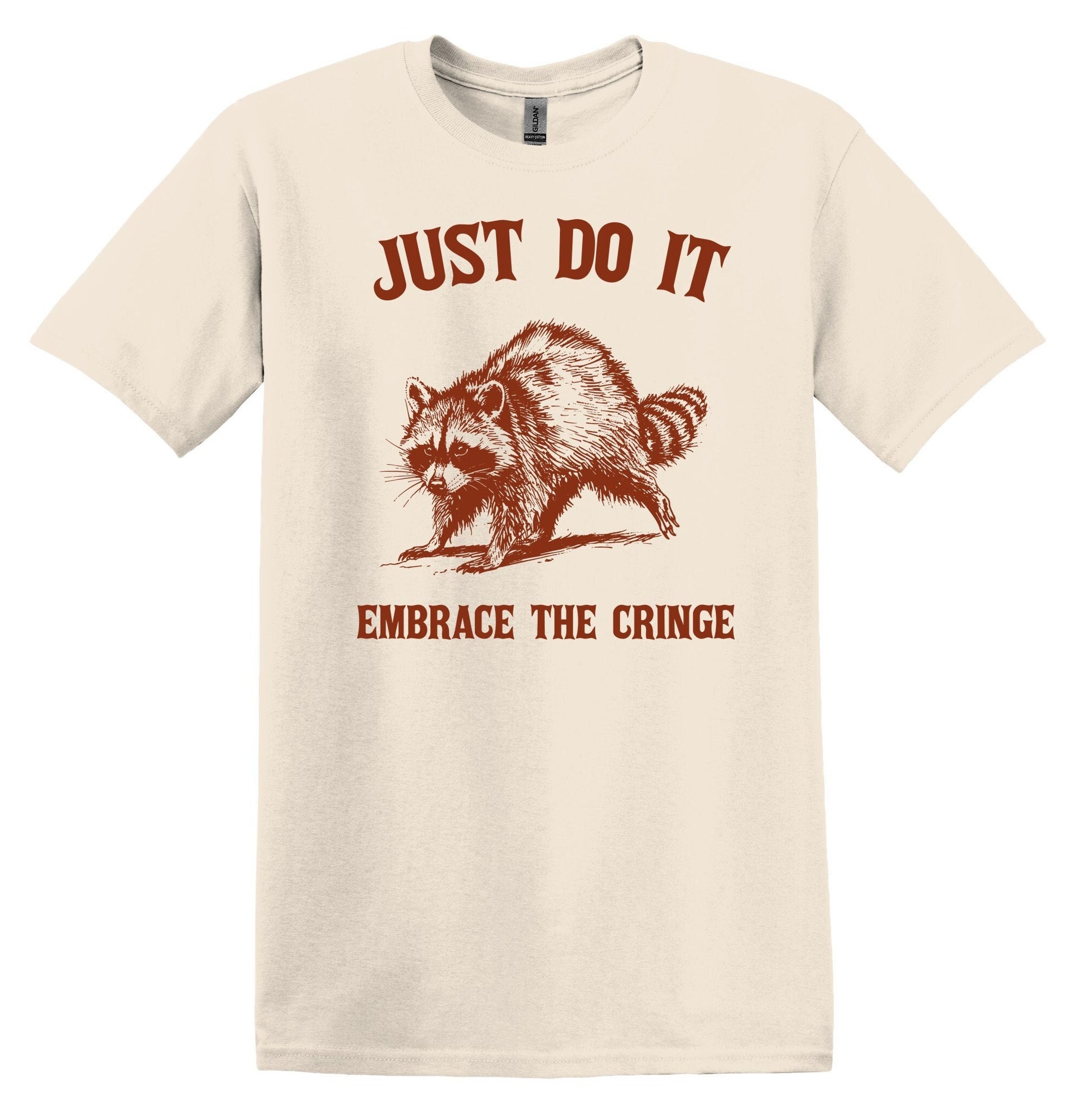 Embrace the Cringe Raccoon Shirt Graphic Shirt Funny Shirt Vintage Funny TShirt Nostalgia Shirt Relaxed Shirt Minimalist Gag Shirt