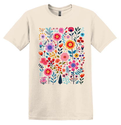 Wildflowers Tshirt Flower Shirt Garden Lover Shirt Flower Lover Shirt Wild Flowers Shirt Floral Tshirt Boho Floral Shirt Bright Wildflowers