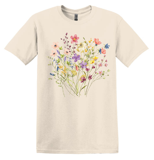 Wildflower Tshirt Flower Shirt Garden Lover Shirt Ladies Shirt Flower Lover Shirt Wild Flowers Shirt Floral Tshirt Nature Shirt