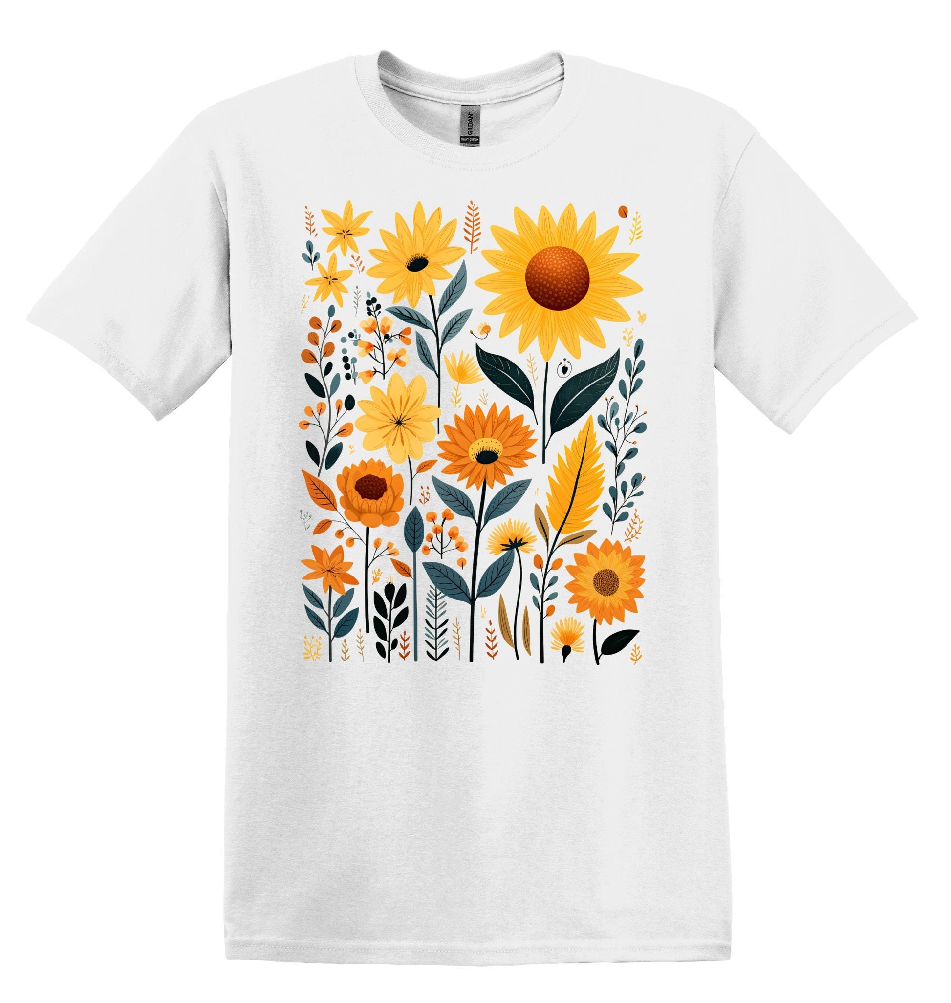 Sunflower Tshirt Flower Shirt Garden Shirt Flower Lover Shirt Wild Flowers Shirt, Floral Tshirt Boho Floral Shirt Wildflowers Shirt