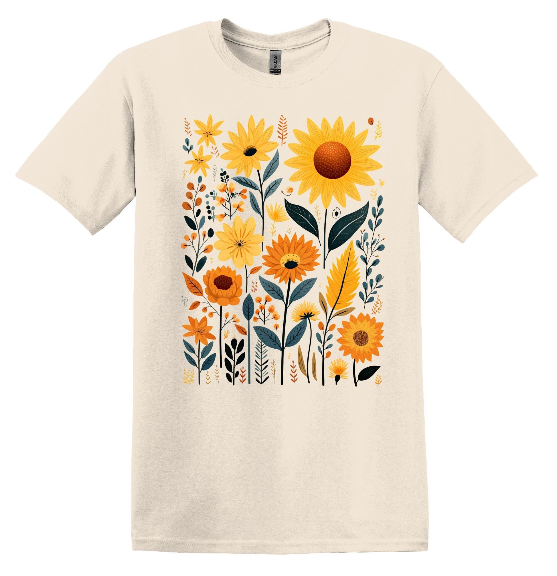 Sunflower Tshirt Flower Shirt Garden Shirt Flower Lover Shirt Wild Flowers Shirt, Floral Tshirt Boho Floral Shirt Wildflowers Shirt