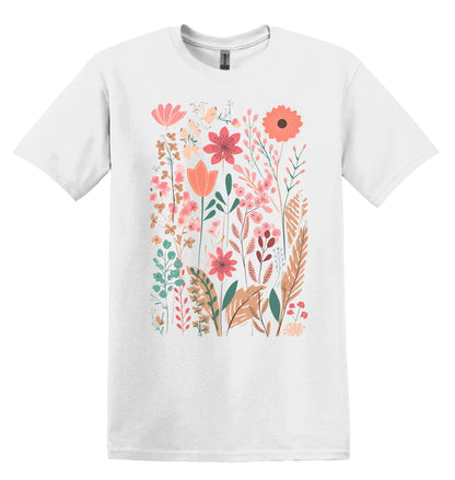 Wildflowers Tshirt Flower Shirt Garden Lover Shirt Flower Lover Shirt Wild Flowers Shirt Floral Tshirt Boho Floral Shirt Pastel Wildflowers