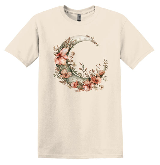 Floral Moon Wildflower Tshirt Flower Shirt Garden Lover Shirt Flower Lover Shirt Wild Flowers Shirt Floral Tshirt Boho Floral Shirt