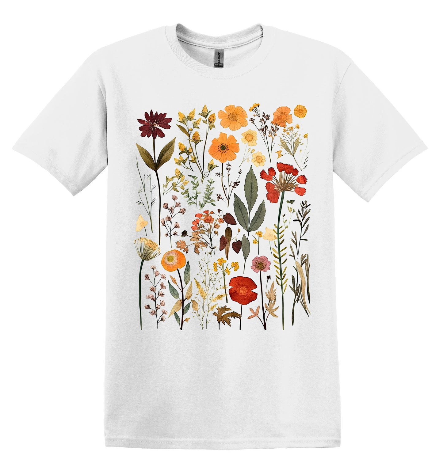 Wildflowers Tshirt Flower Shirt Garden Shirt Flower Lover Shirt Wild Flowers Shirt Floral Tshirt Floral Shirt Vintage Pressed Wildflowers