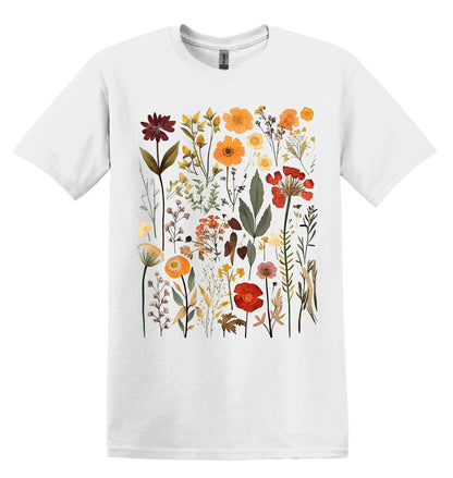 Wildflowers Tshirt Flower Shirt Garden Shirt Flower Lover Shirt Wild Flowers Shirt Floral Tshirt Floral Shirt Vintage Pressed Wildflowers