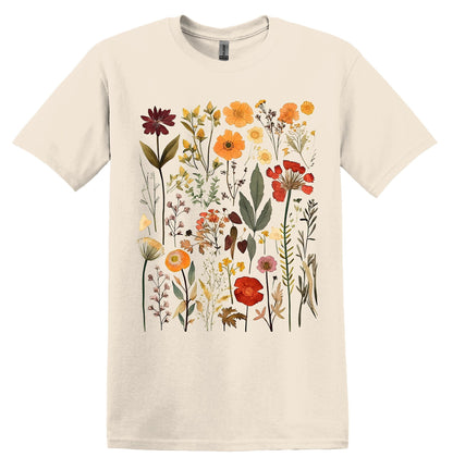 Wildflowers Tshirt Flower Shirt Garden Shirt Flower Lover Shirt Wild Flowers Shirt Floral Tshirt Floral Shirt Vintage Pressed Wildflowers