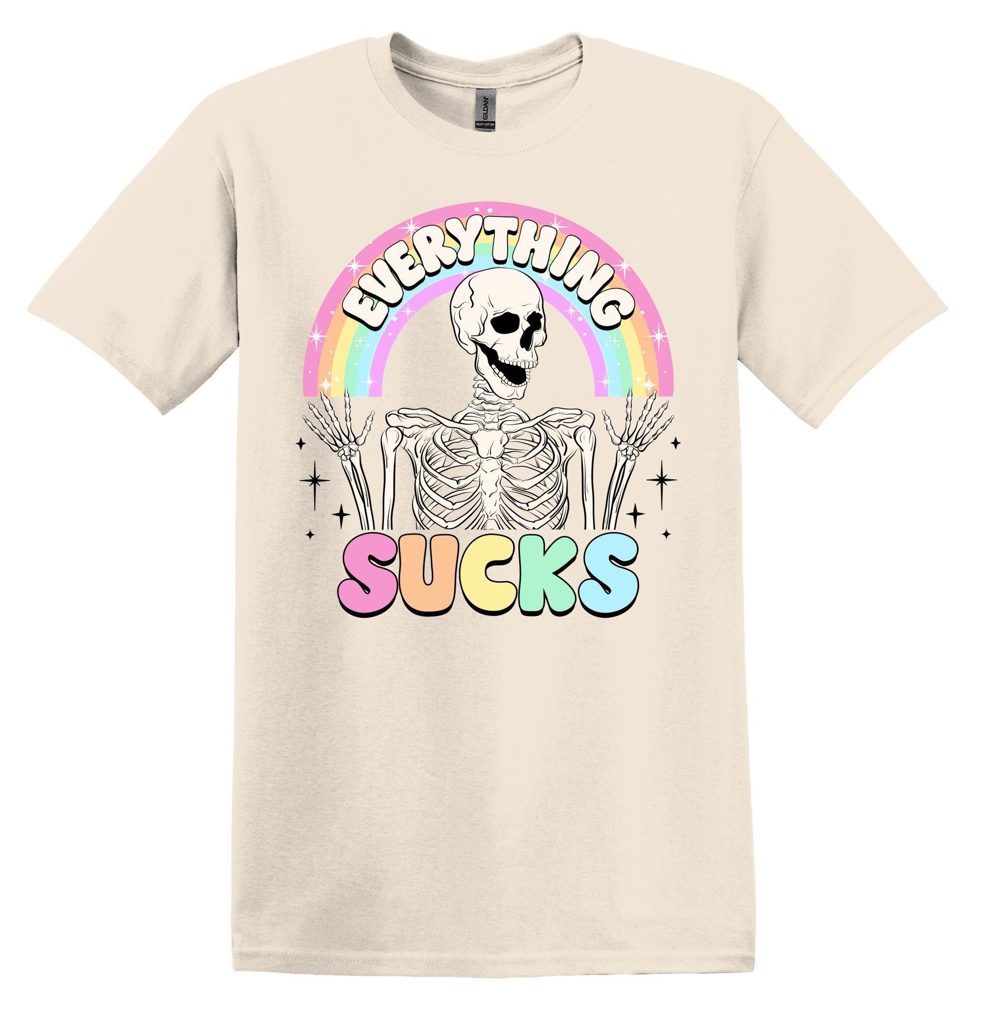 Everything Sucks Shirt Skeleton TShirt Funny Skeleton Shirt Mental Heath Shirt TShirt Sarcastic Shirt Trendy T-Shirt Skeleton Shirt