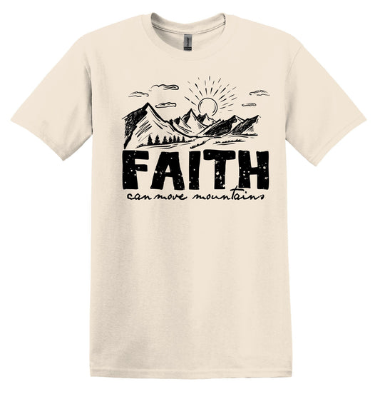 Christian Shirts Religious Tshirt Christian T Shirts Boho Christian Shirt Bible Verse Shirt Faith Can Move Mountains Shirt