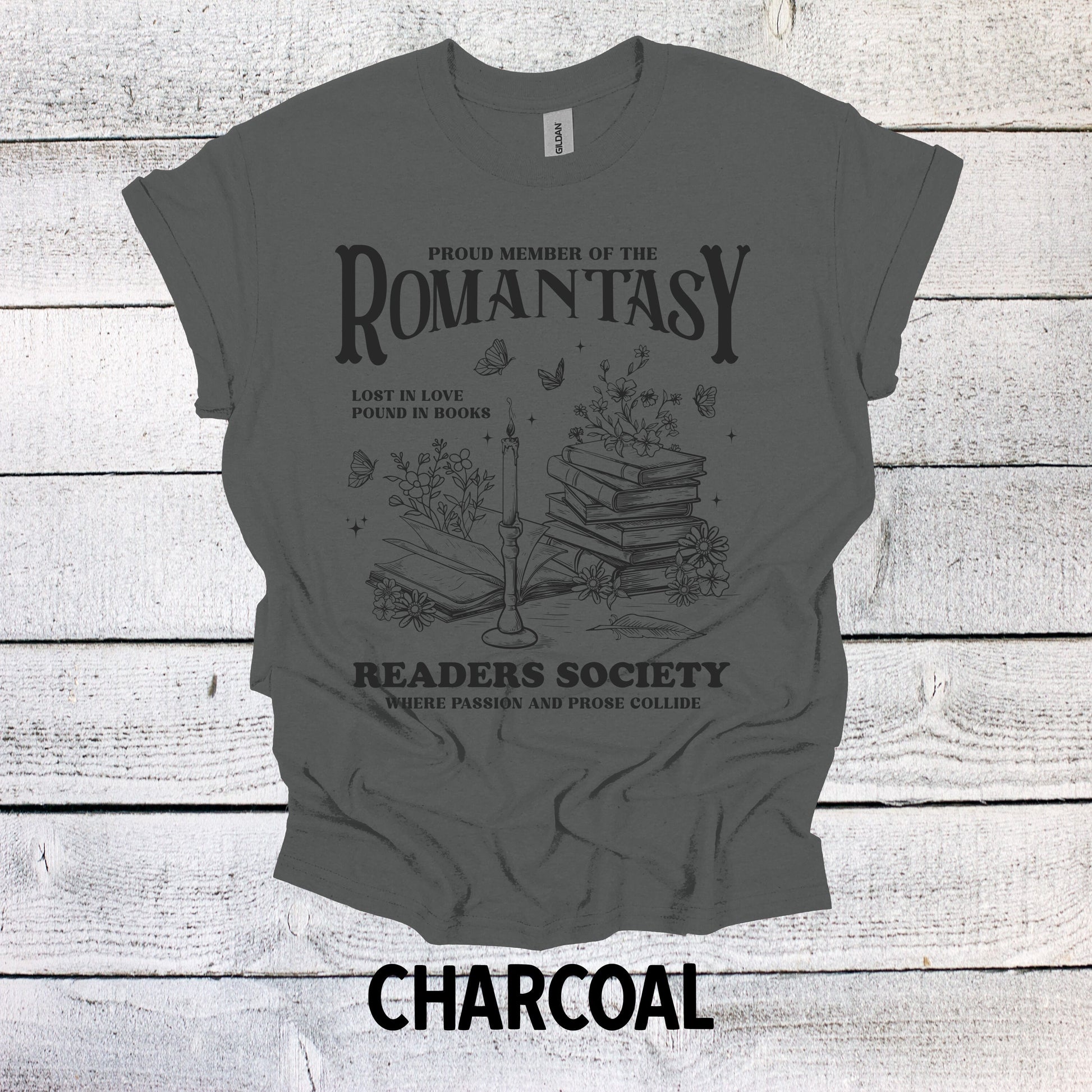 Vintage-inspired Book Lover Tee - Romantasy Readers Society Shirt, Book Shirt, Book Lovers Shirt, Bookish Shirt, Book Merch