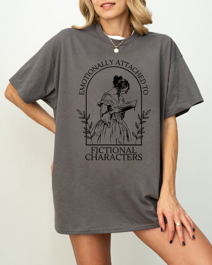 Emotionally Attached to Fictional Characters T-shirt Book Lover Shirt Book Tshirt Women Reading Shirts Book Club gifts bookish Shirt