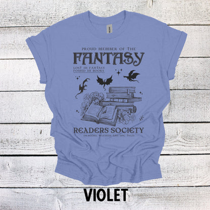 Fantasy Readers Society Book Shirt - Literary Gift for Book Lovers