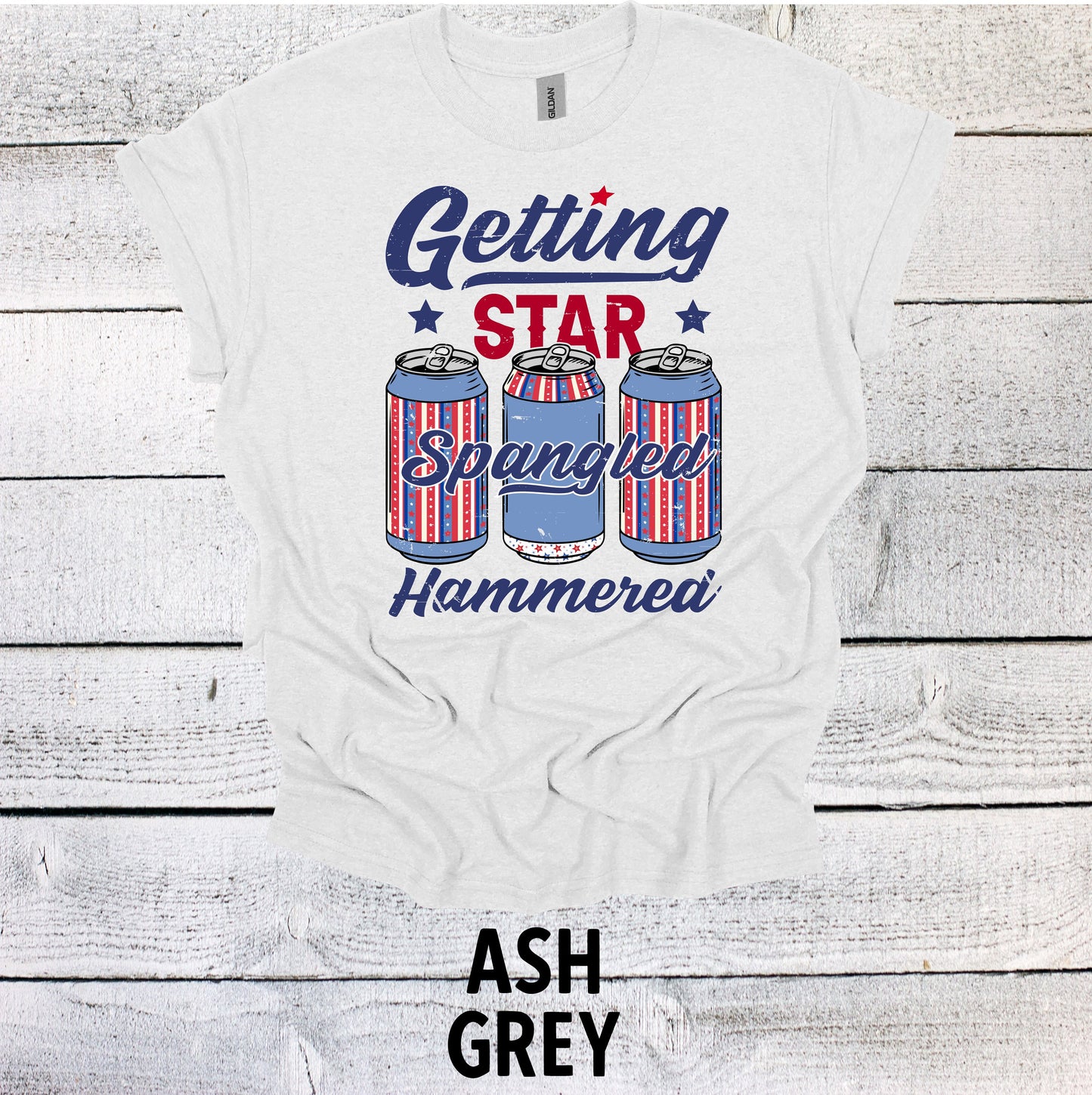 Getting Star Spangled Hammered Shirt- Red White and Blue USA Independence Day Tee