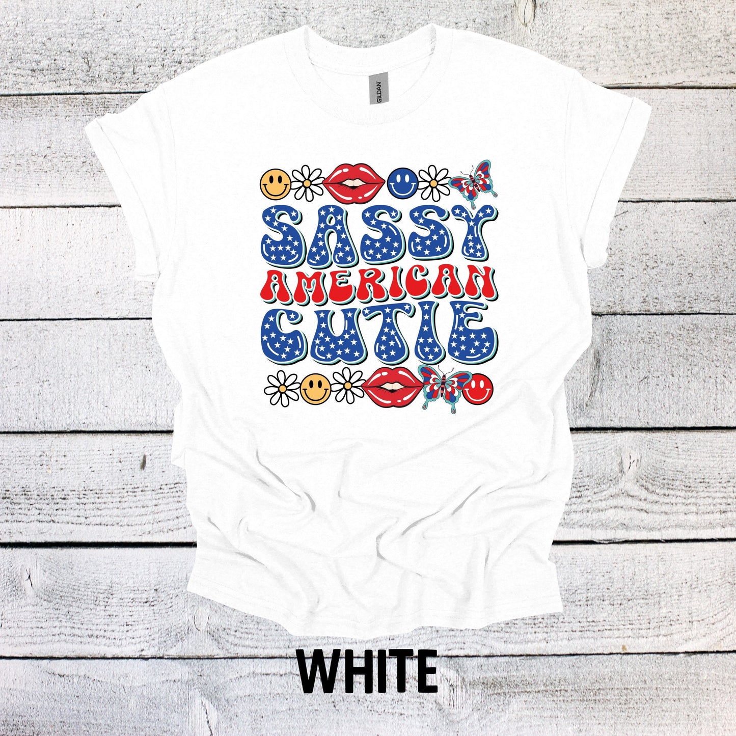 Sassy American Cutie Shirt - Red White and Blue Patriotic Top