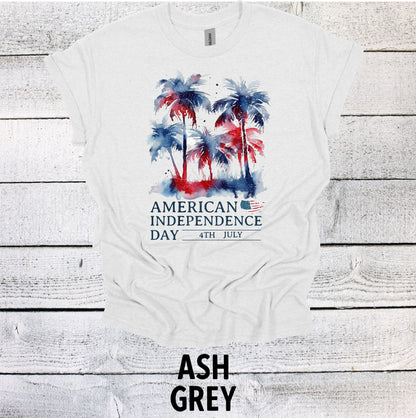 Palm Trees American Independence Day July 4th Shirt July 4th Shirt Fourth of July Shirt July 4th Top Independence Day Shirt