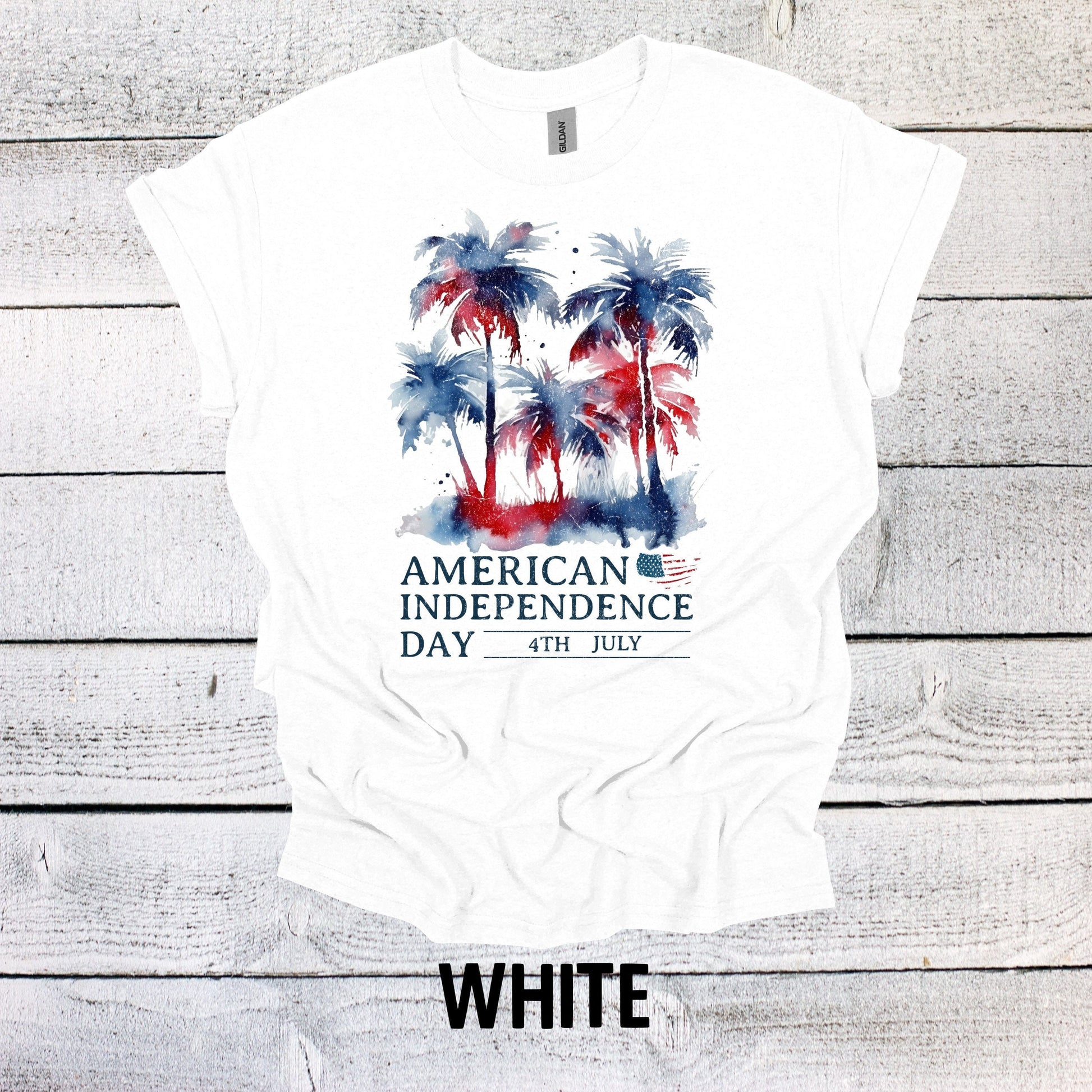 Palm Trees American Independence Day July 4th Shirt July 4th Shirt Fourth of July Shirt July 4th Top Independence Day Shirt