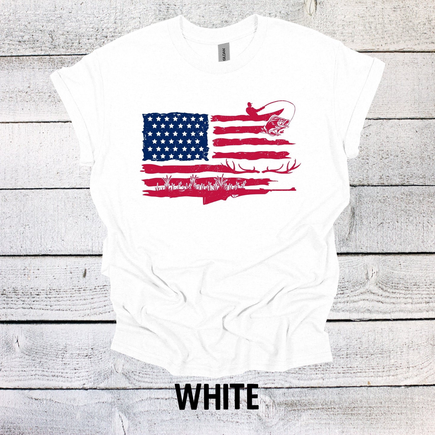 American Flag Fishing Shirt Shirt - July 4th Celebration Shirt