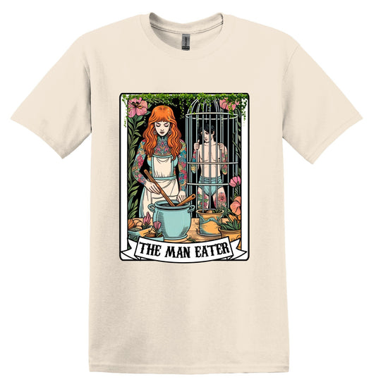 The Man Eater Shirt Funny Gift Unisex Shirt Gift for Her Retro Tshirt Vintage Graphic Shirt Joke shirt TShirt Funny Tarot Card Shirt