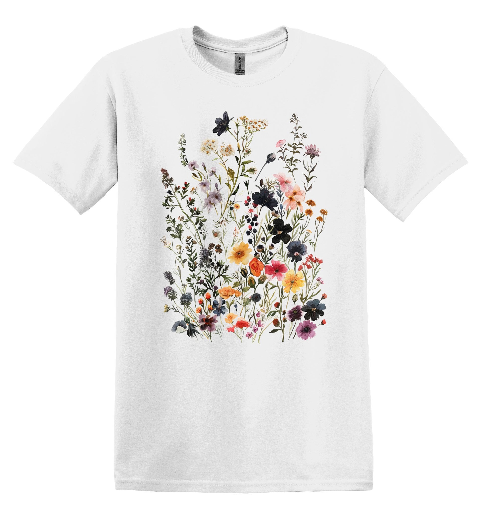 Vintage Pressed 2 Wildflowers Tshirt Flower Shirt Garden Lover Shirt Flower Lover Shirt Wild Flowers Shirt Floral Tshirt Boho Floral Shirt