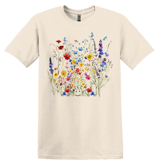 Vintage Brights Wildflowers Tshirt Flower Shirt Garden Lover Shirt Flower Lover Shirt Wild Flowers Shirt Floral Tshirt Boho Floral Shirt