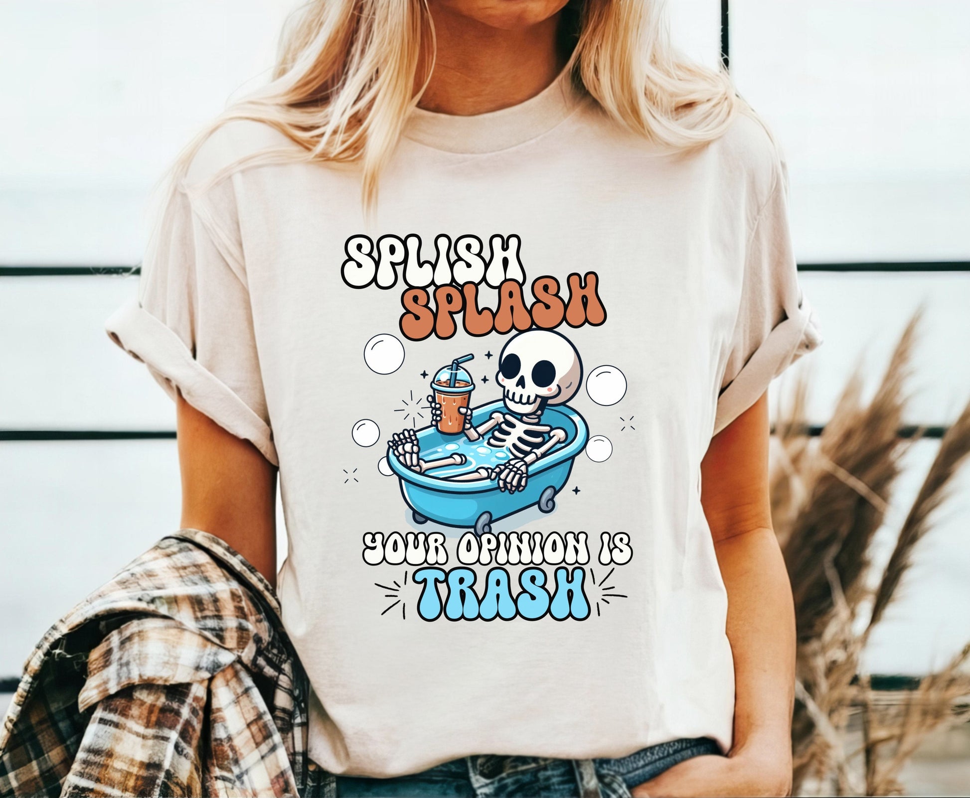 Splish Splash Your Opinion is Trash Shirt Graphic Shirt Funny Vintage Shirt Nostalgia Shirt Minimalist Gag Shirt Meme Shirt