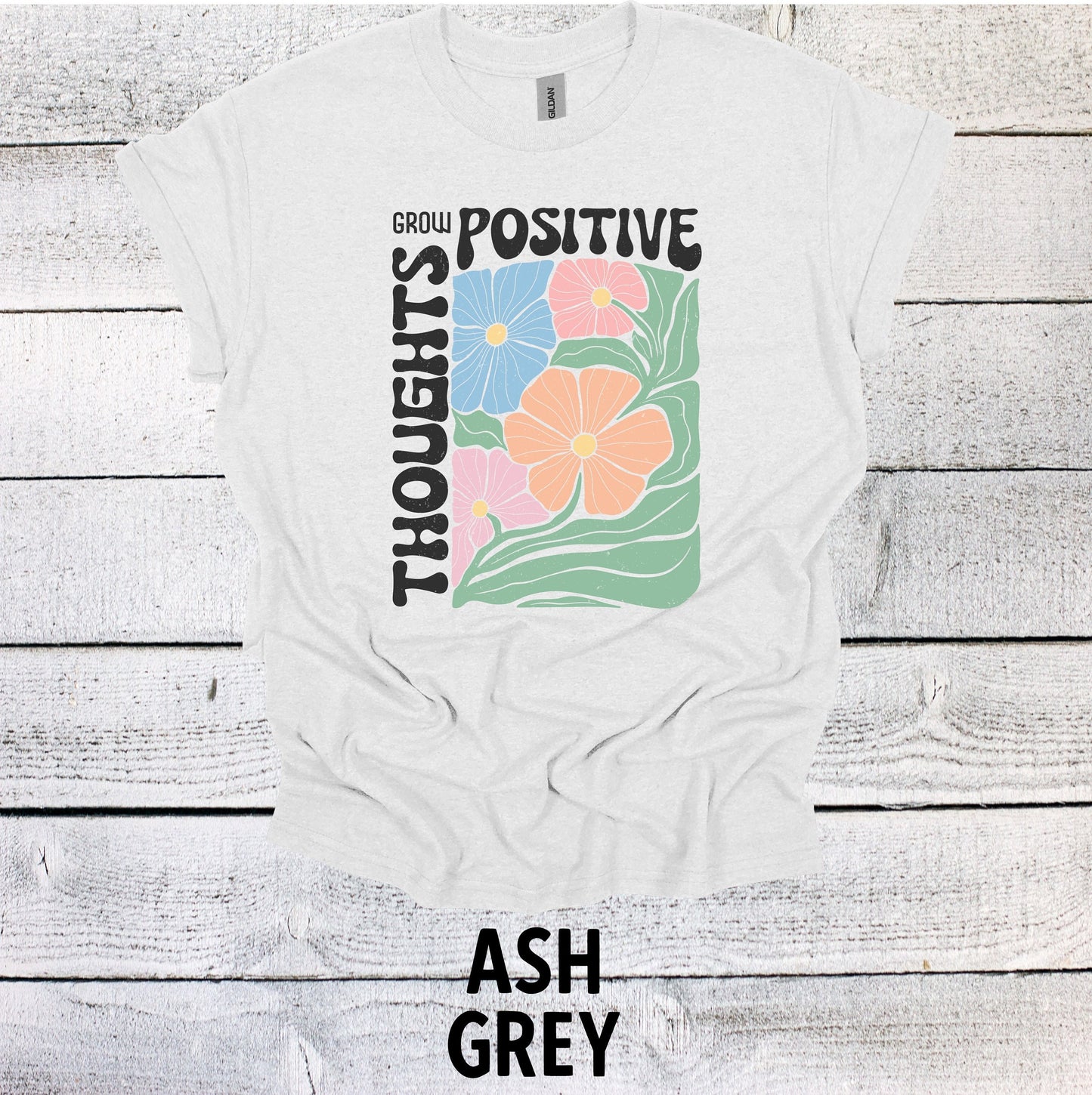 Grow Positive Thoughts Christian Floral Shirt Christian Shirts Religious Tshirt Christian T-Shirts Boho Christian Shirt Bible Verse Shirt