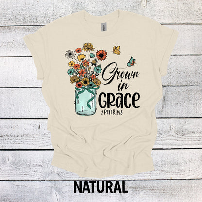 Grown in Grace Christian Floral Shirt Christian Shirts Religious Shirt Christian Shirt Bible Verse Shirt