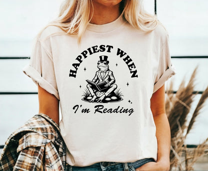 Happiest When Reading Shirt Book shirt Book Lover TShirt Book Club Shirt Book Gift book Lover Gifts Reading Shirt