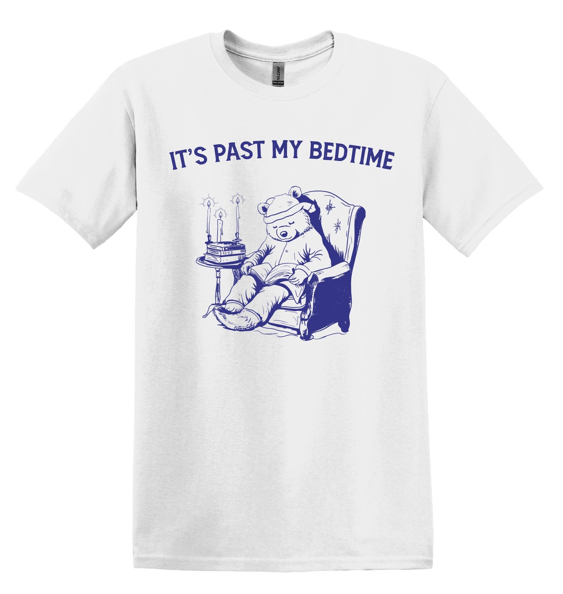 It's Past My Bedtime Bear Shirt Graphic Shirt Funny Bear Shirts Vintage Funny T-Shirts Minimalist Shirt Cotton Unisex Shirt Nostalgia Shirt