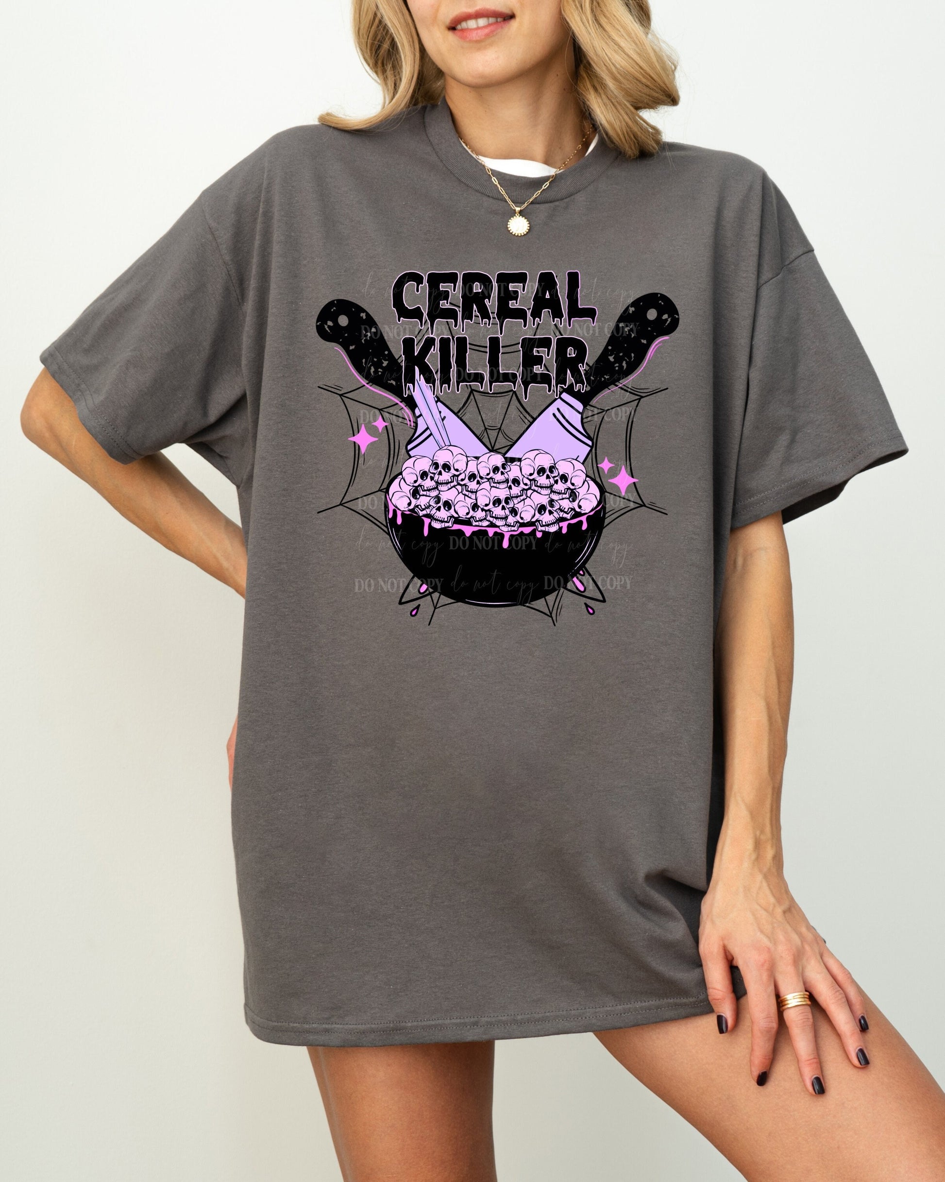 Cereal Killer Purple Halloween Shirt - Funny Unisex Tee Skeleton Halloween Shirt