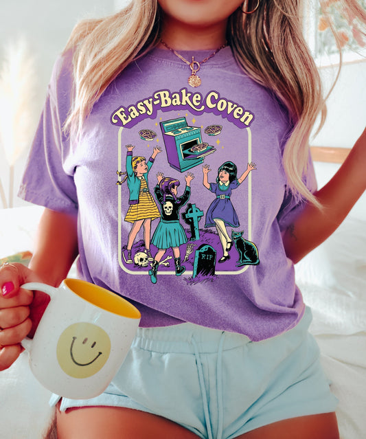 Easy Bake Coven Shirt, Funny Halloween T-Shirt, Spooky Party Shirt, Oversized T-Shirt, Halloween Tee, Comfort Colors Shirt