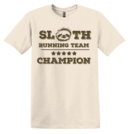 Sloth Running Team Champion Tee - Cute and Comfy Shirt for Sloth Fans