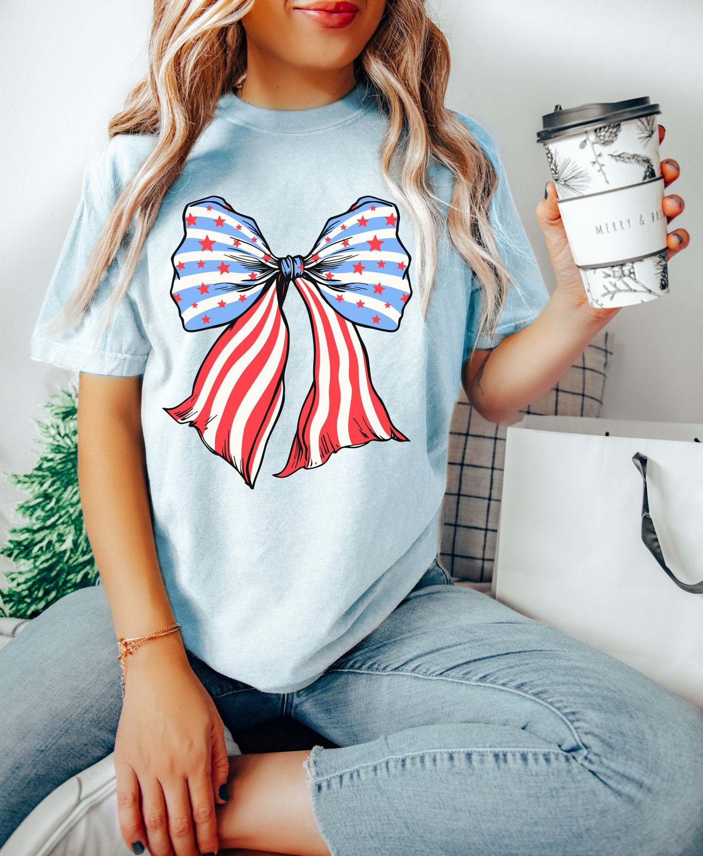 July 4th Shirt, Coquette 4th of July Shirt, USA Shirt, Retro 4th of July Shirt, Comfort Colors® Shirt, Summertime Tee, Pinwheels and Bows