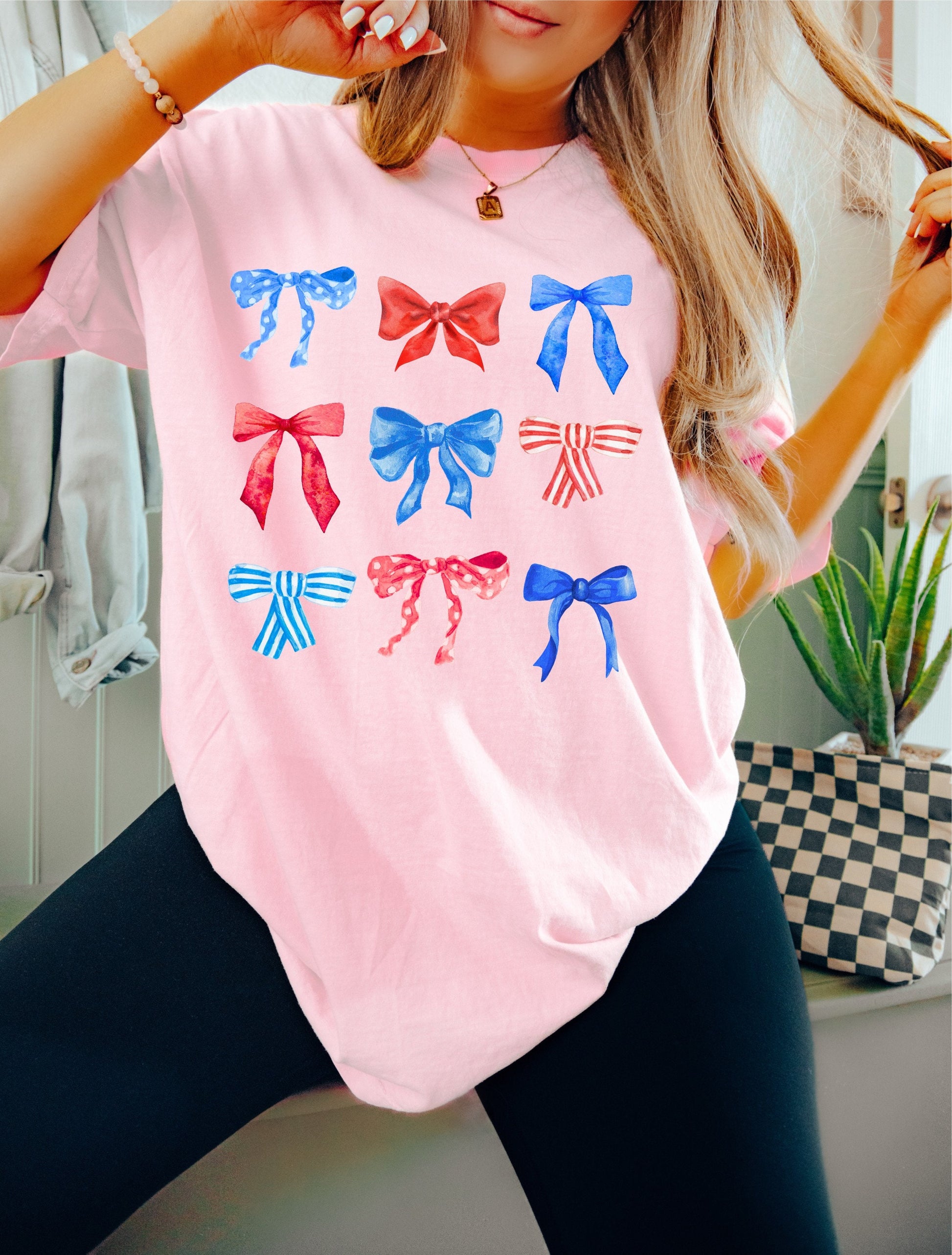 July 4th Shirt, Coquette 4th of July Shirt, USA Shirt, Retro 4th of July Shirt, Comfort Colors® Shirt, Summertime Tee, Coquette Bows Shirt