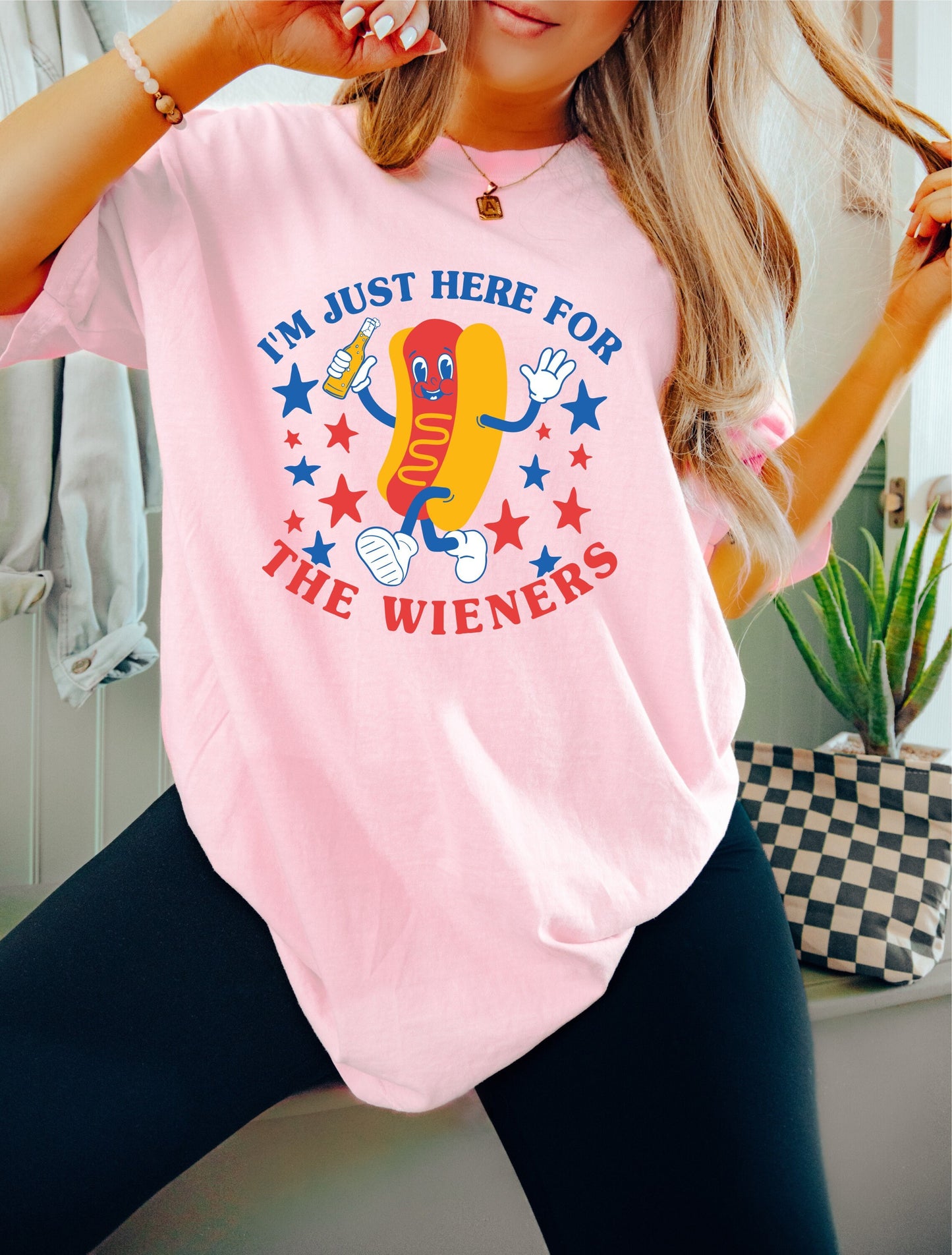 I'm Just Here for the Wieners July 4th Shirt, Funny Hot Dog 4th of July Shirt, USA Shirt, Retro 4th of July Shirt, BBQ Shirt, Summertime Tee