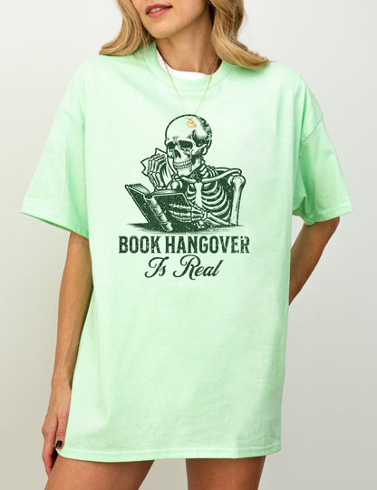 Book Hangover is Real Skeleton Book Shirt for Book Lovers