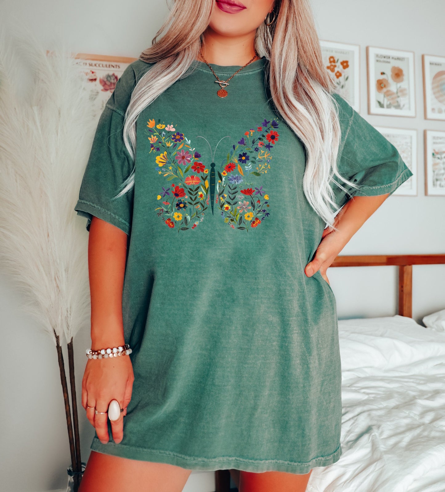 Floral Butterfly Shirt Garden Lover Shirt Flower Lover Shirt Wild Flowers Shirt Floral Shirt