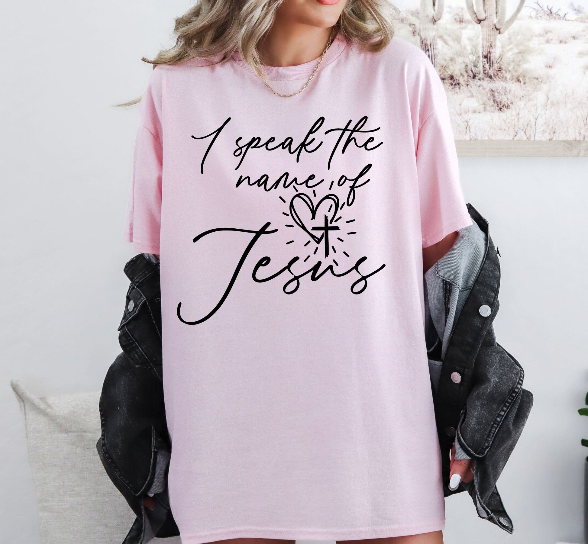 Faith-Inspired I Speak the Name of Jesus Shirt - Christian Apparel