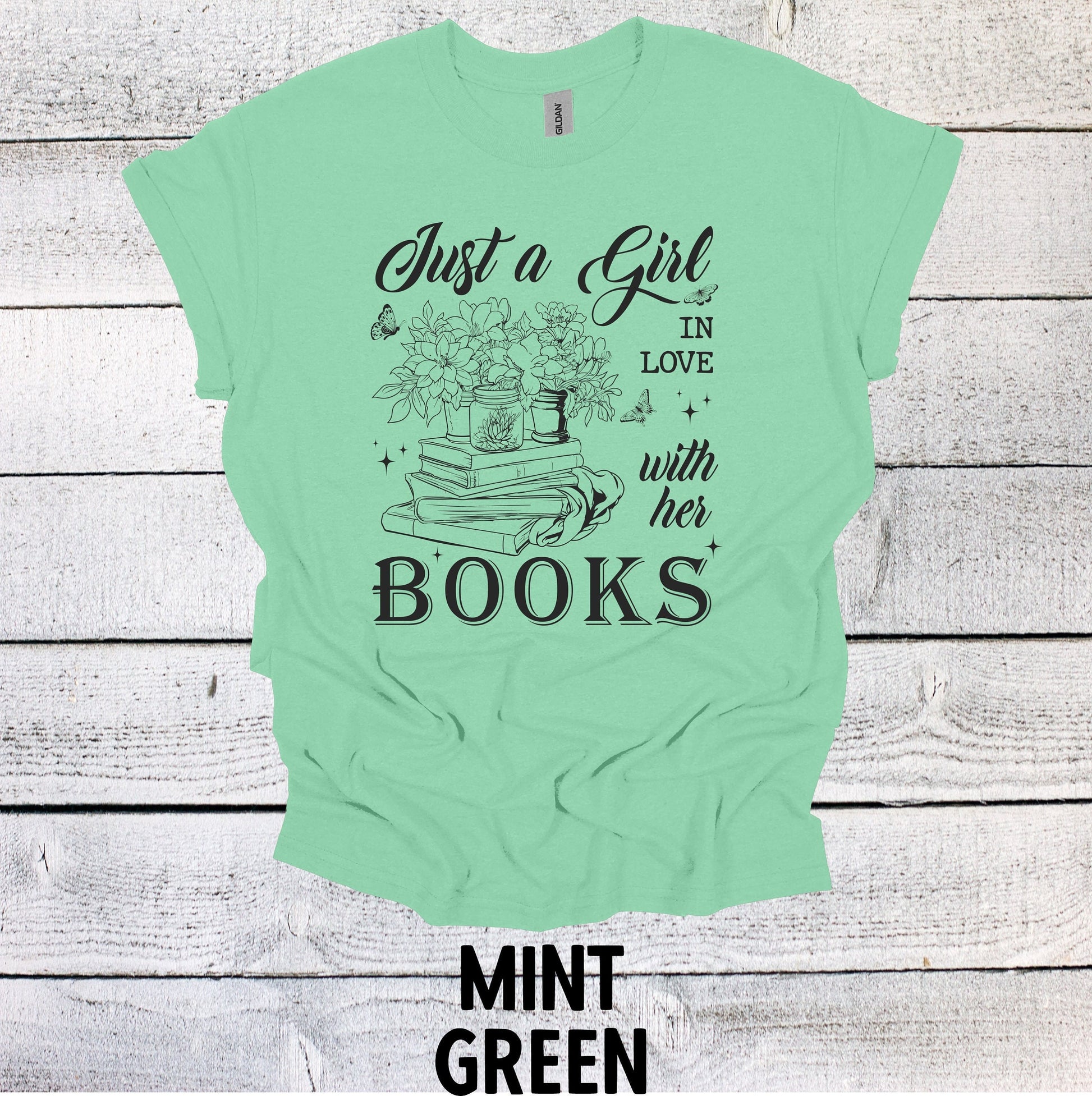 Floral Shirt for Book Lovers: Just a Girl In Love With her Books, Book Shirt, Book Lovers Shirt, Bookish Shirt, Book Merch