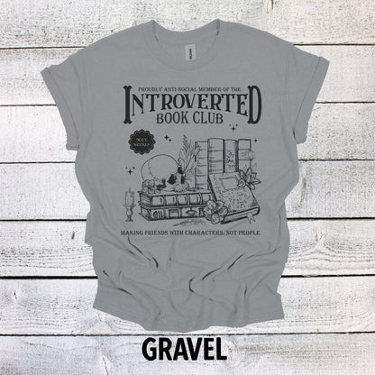 Introverted Book Club Tee - Funny Reading Shirt for Introverts, Book Shirt, Book Lovers Shirt, Bookish Shirt, Book Merch