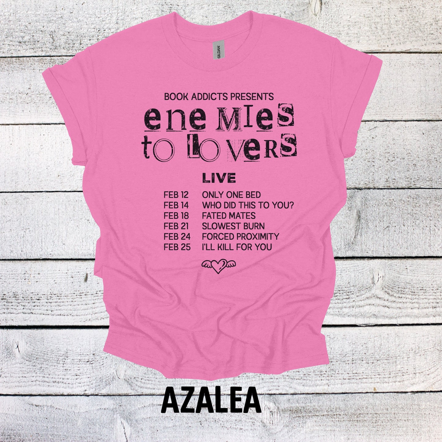 Bookworm Chic: Enemies to Lovers Graphic Tee - Great for Any Book Club, Book Shirt, Book Lovers Shirt, Bookish Shirt, Book Merch