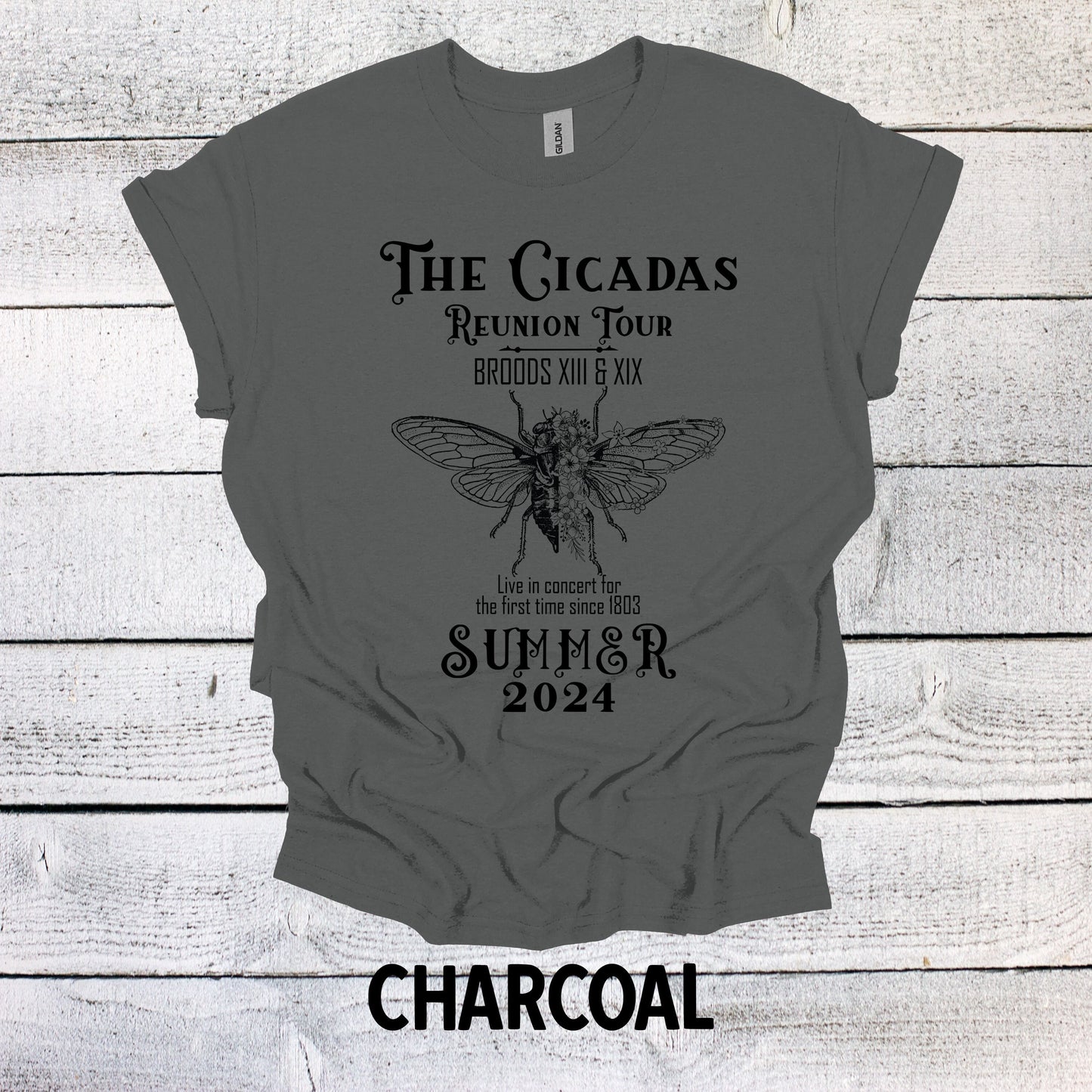 Vintage The Cicadas Summer 2024 Graphic Tee - Retro Nature Lover Shirt - Trendy Bug Print Top for Nature Enthusiasts