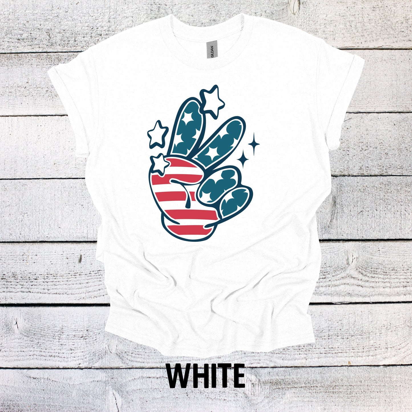 Peace Sign Hand USA Flag Shirt - July 4th Celebration Shirt